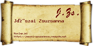 Jászai Zsuzsanna névjegykártya